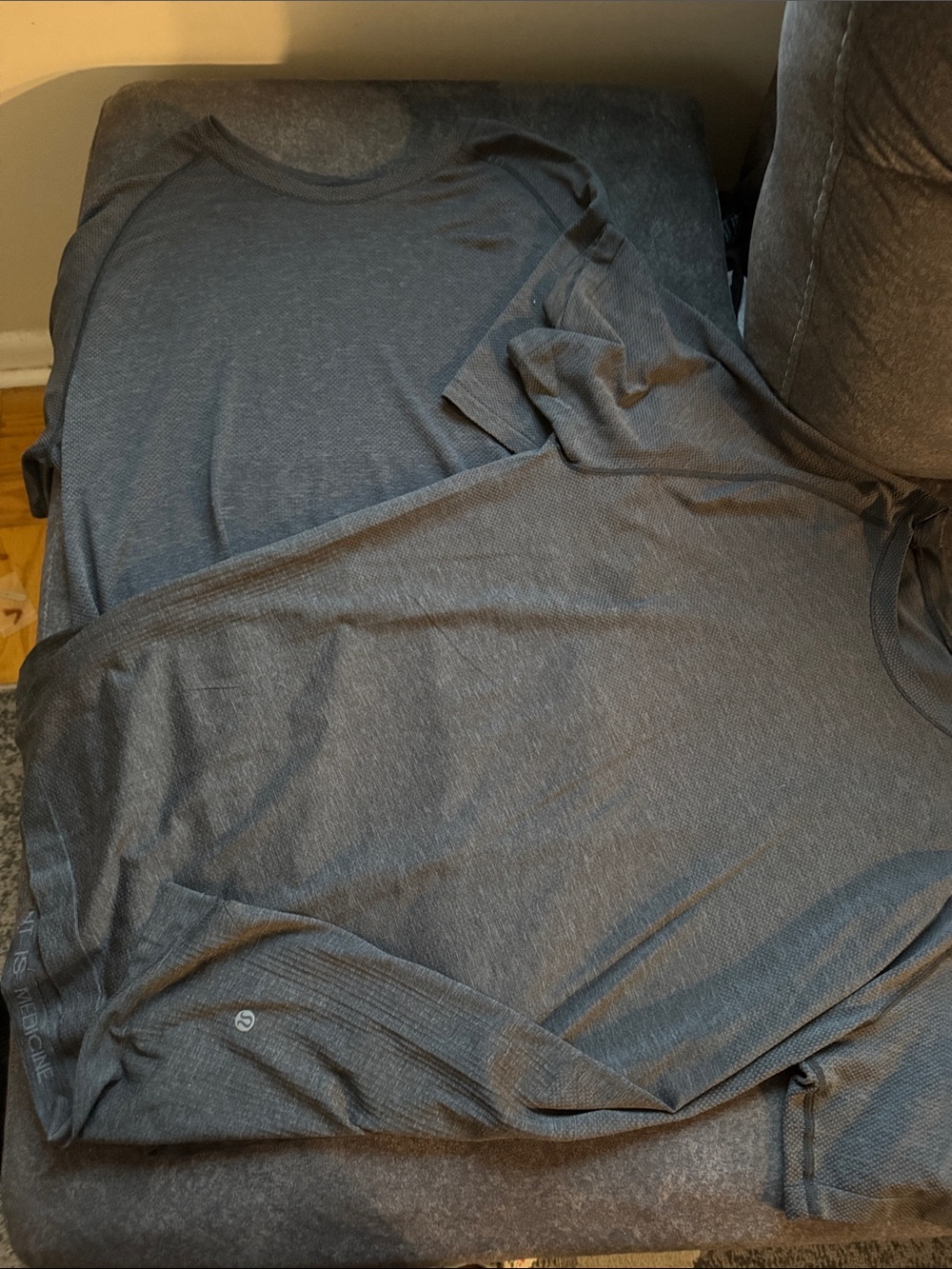 Lululemon Men's Gray Long-Sleeve Performance Shirt Bundle of 2 LARGE